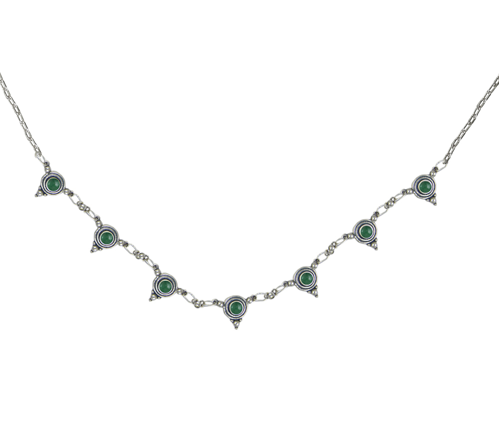 Sterling Silver Gemstone Necklace With Jade